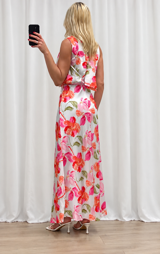 Floral High Neck Maxi Dress
