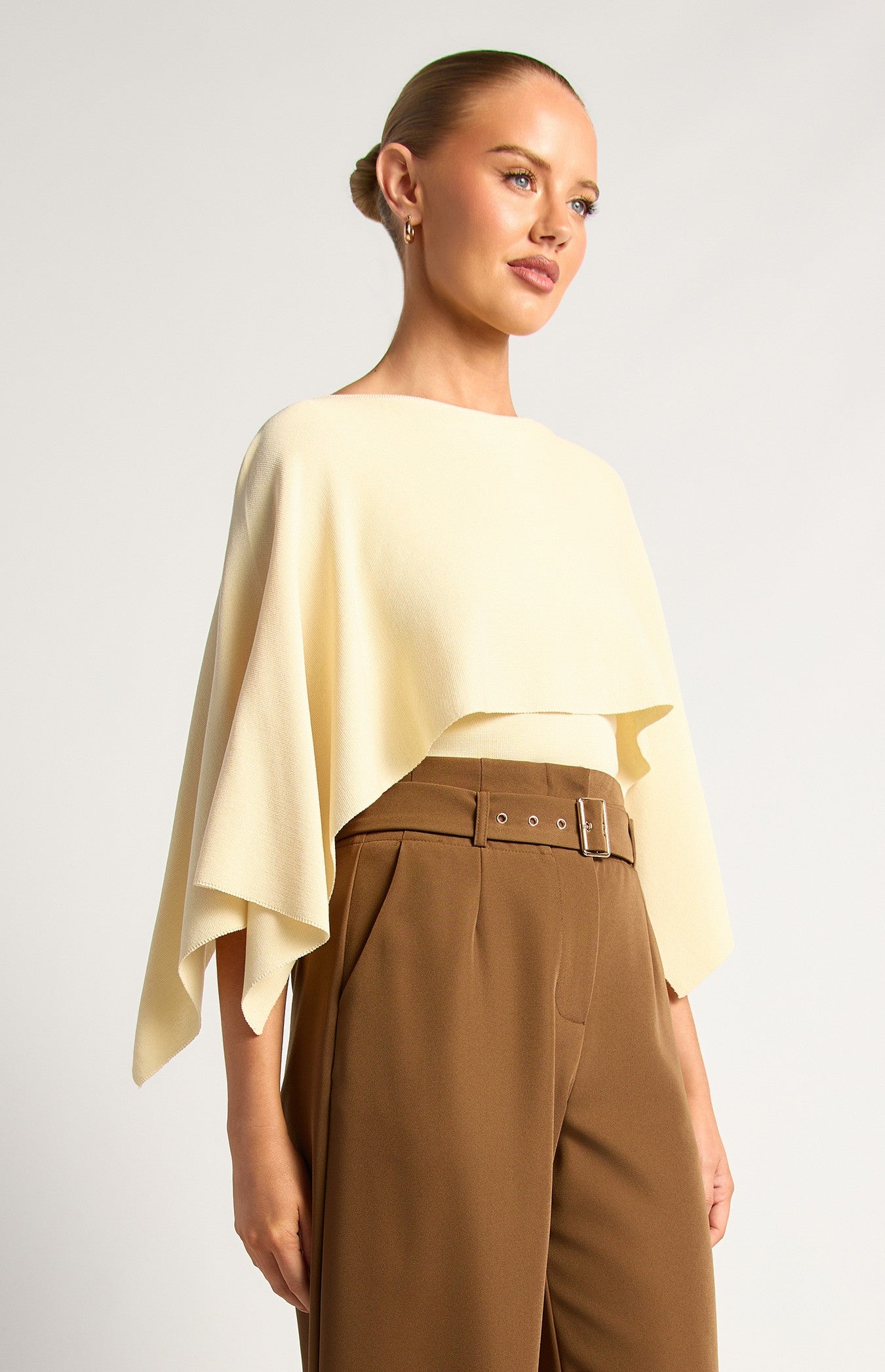 Almond Cape Knit Top