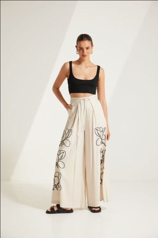 Avalynn Linen Wide Leg Pants
