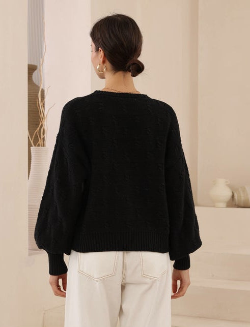 Black Puffed Sleeve Jumper