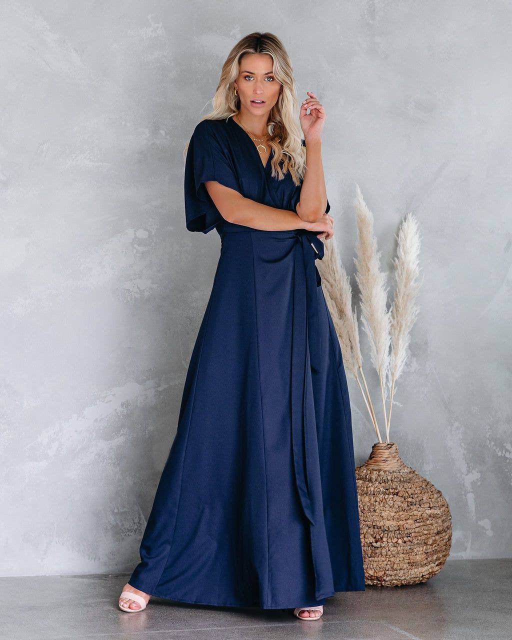 La Mere Wrap Navy Dress
