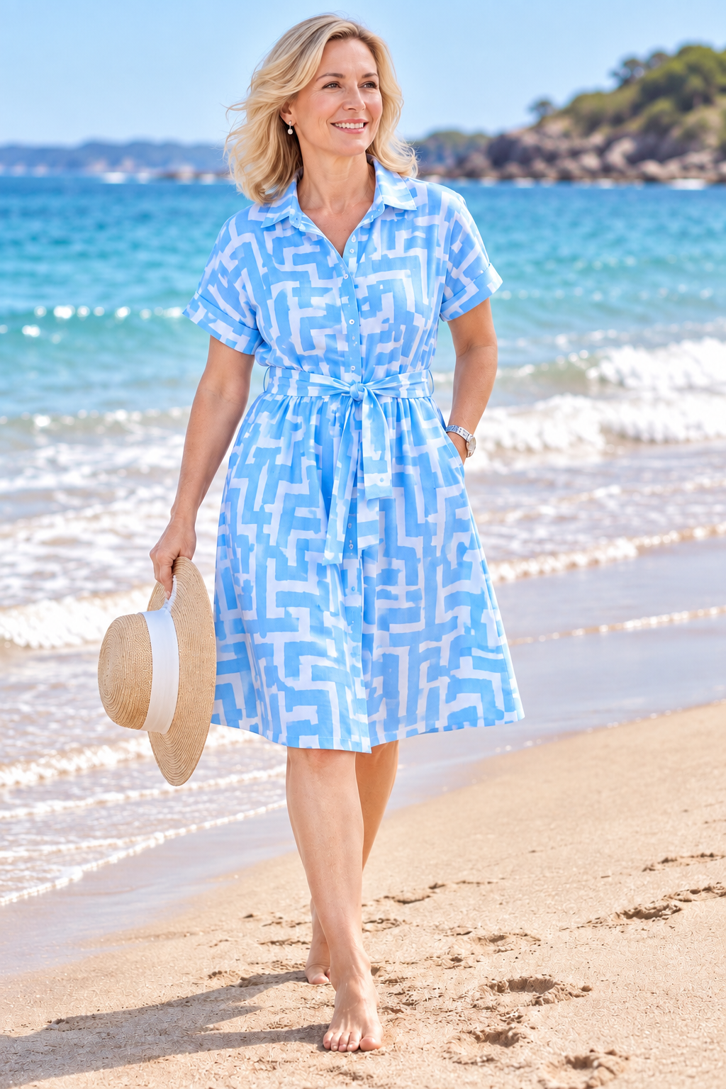 The Riviera Blue Shirt Dress