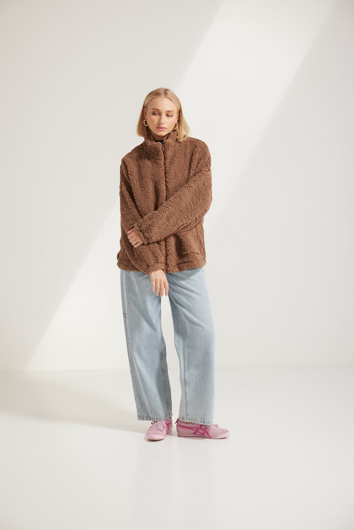 Chocolate Gia Zip Up Teddy Jacket