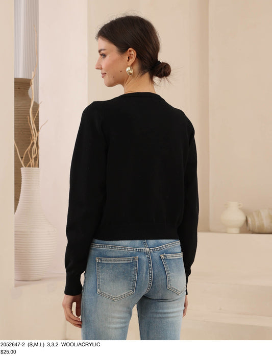Black Button Through Cardigan