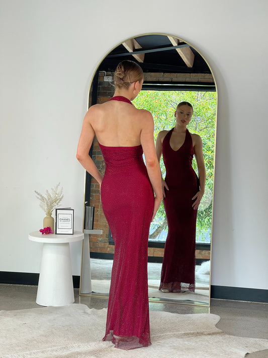 Sparkle Halter Neck Maxi Dress
