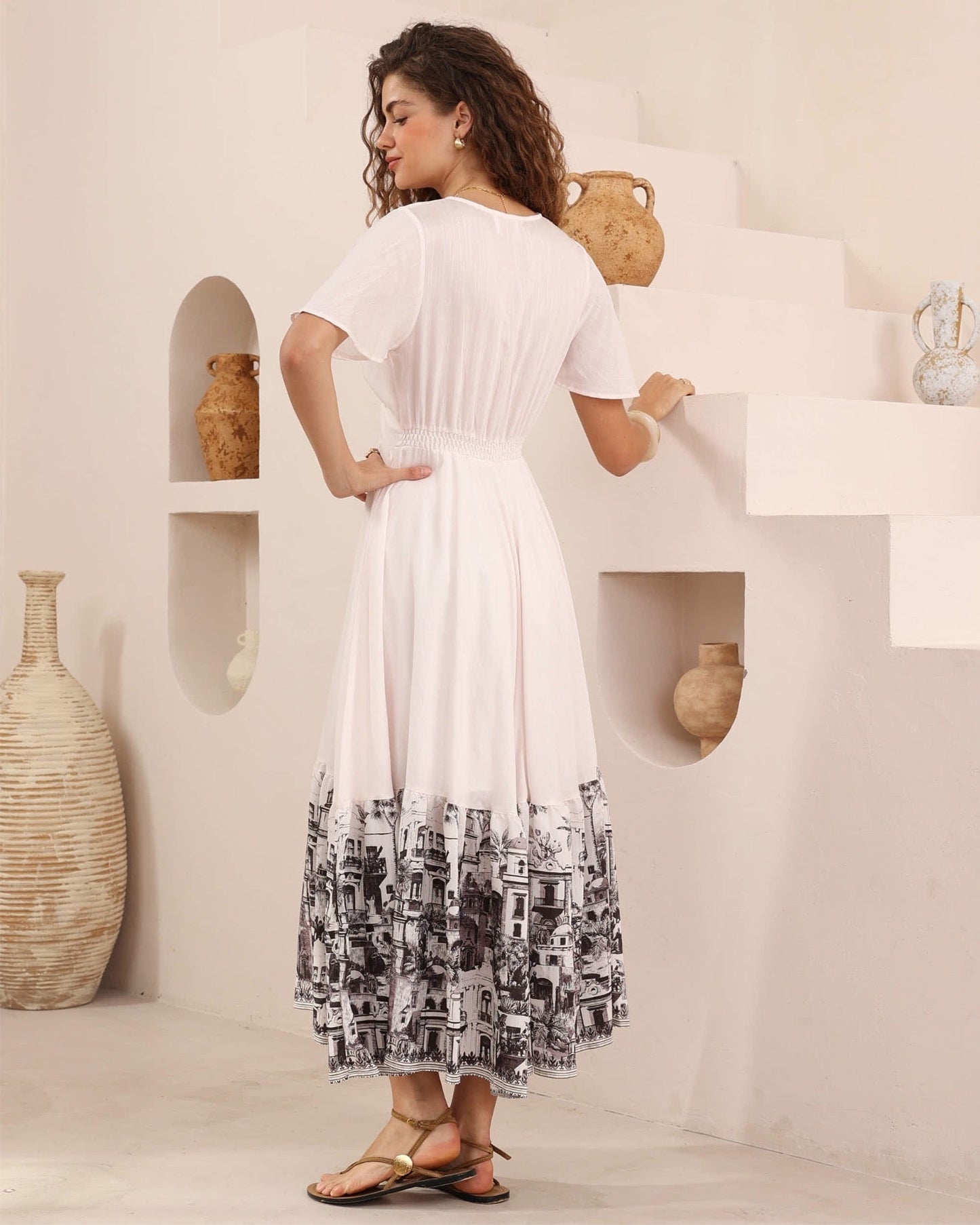 White & Black Maxi Dress