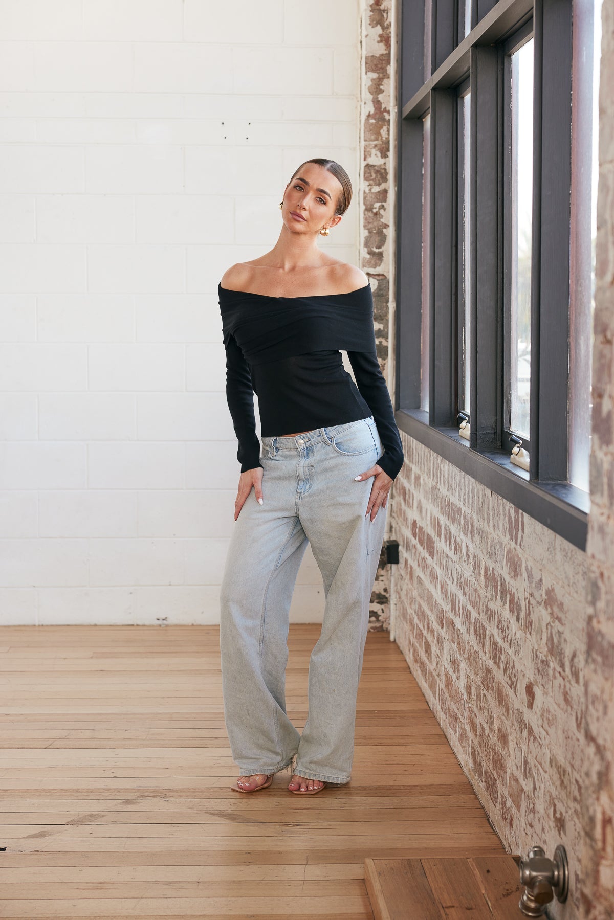 Kinslee Off Shoulder Long Sleeve Knit Top