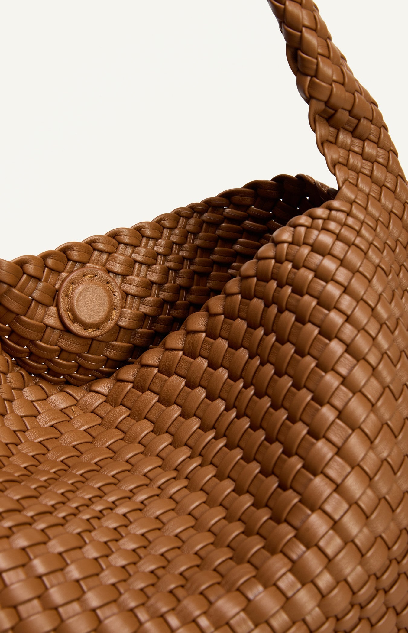 Caramel Woven Vegan Leather Hobo Bag with Pouch