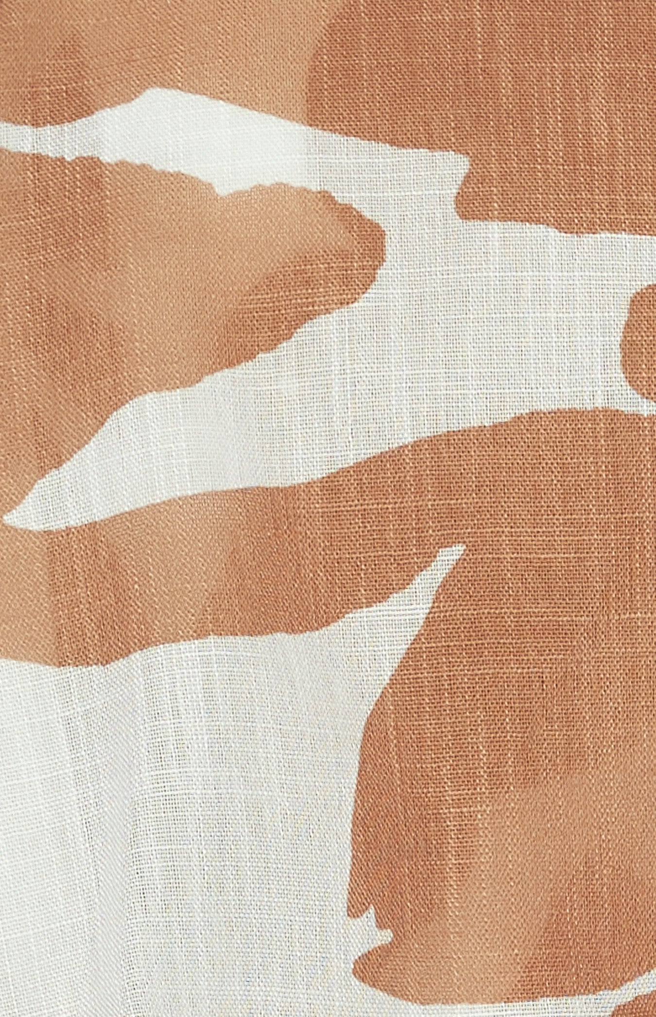 Faux Linen Abstract Prints Strapless Top
