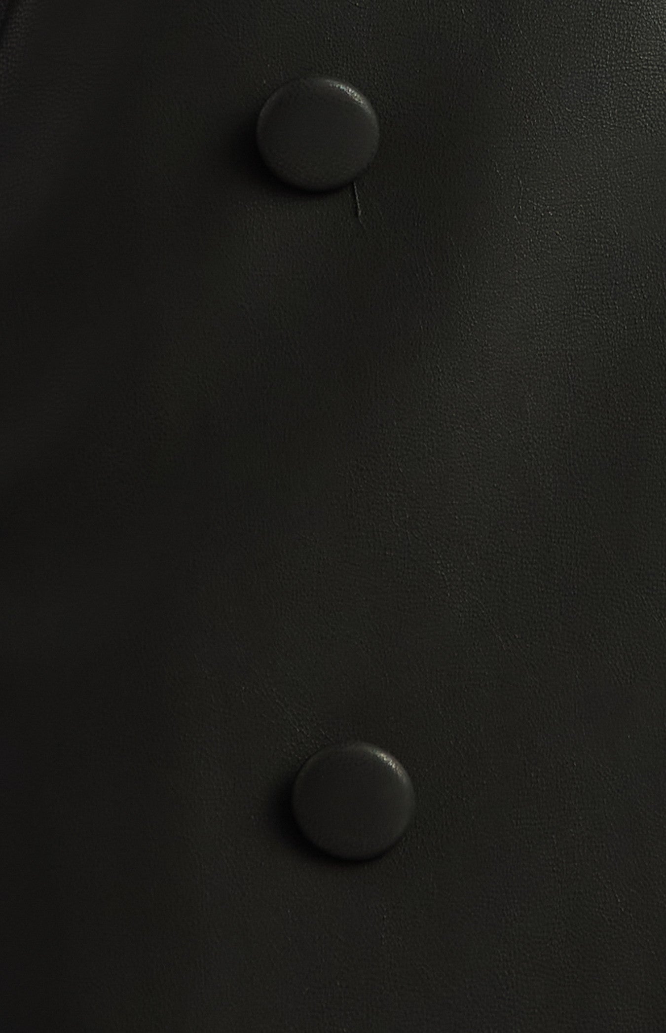 Black Faux Leather Double Breasted Longline Trench Coat