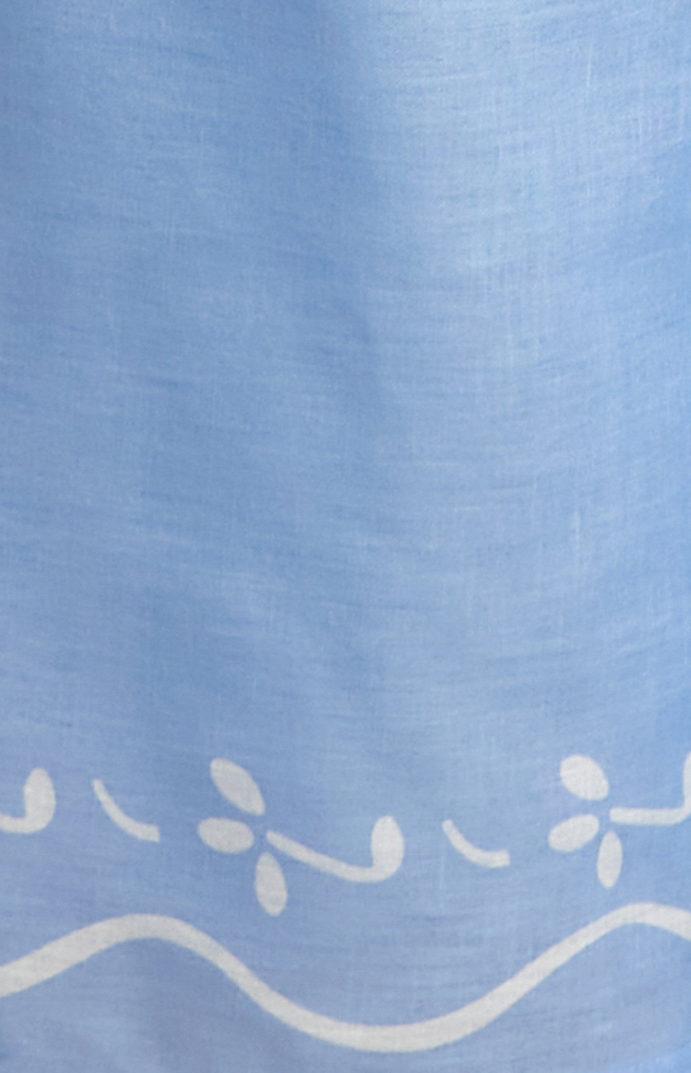Border Print Linen Scarf Top