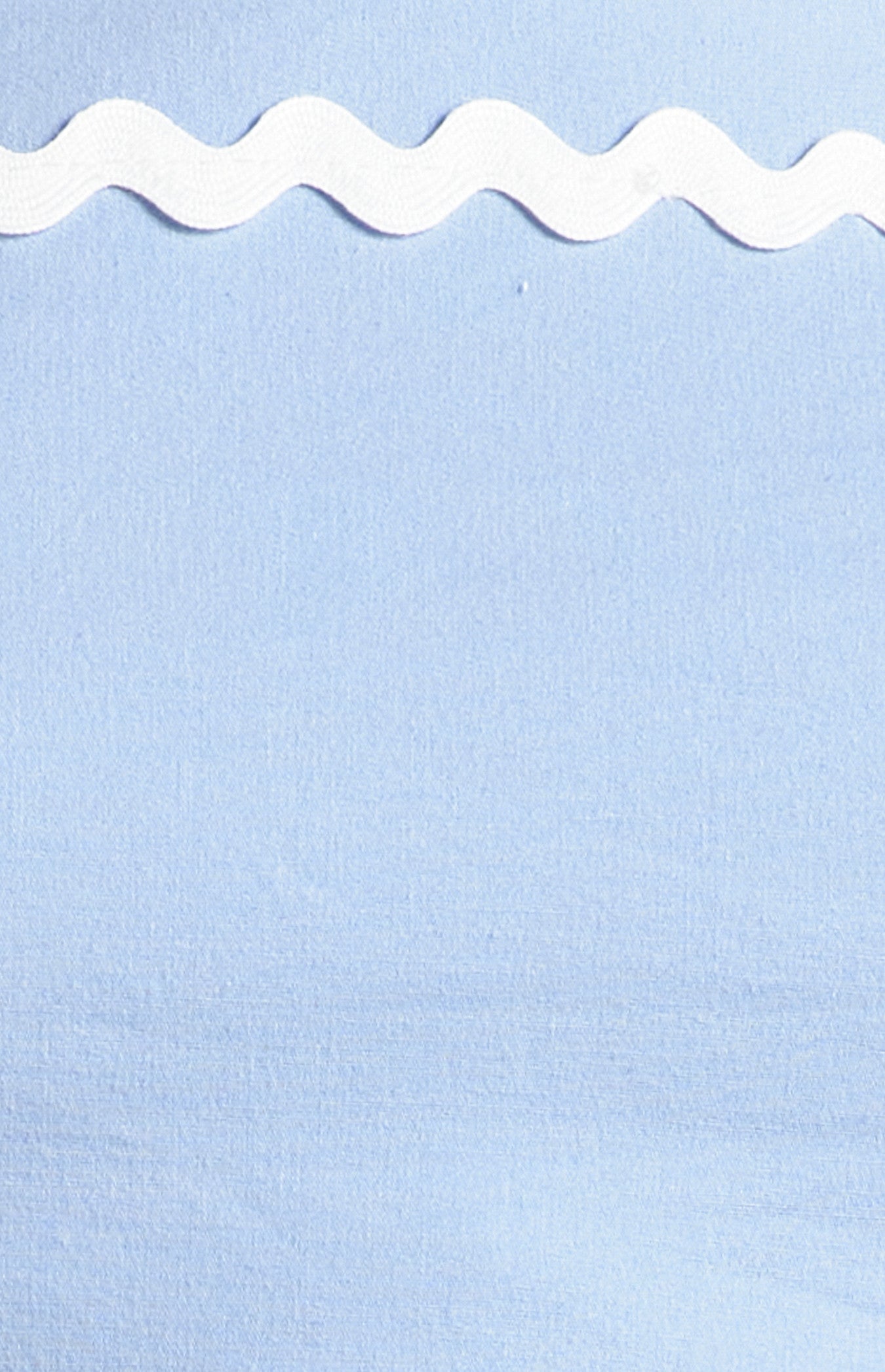 Blue Contrast Wave Trim Shirred Detail - Top