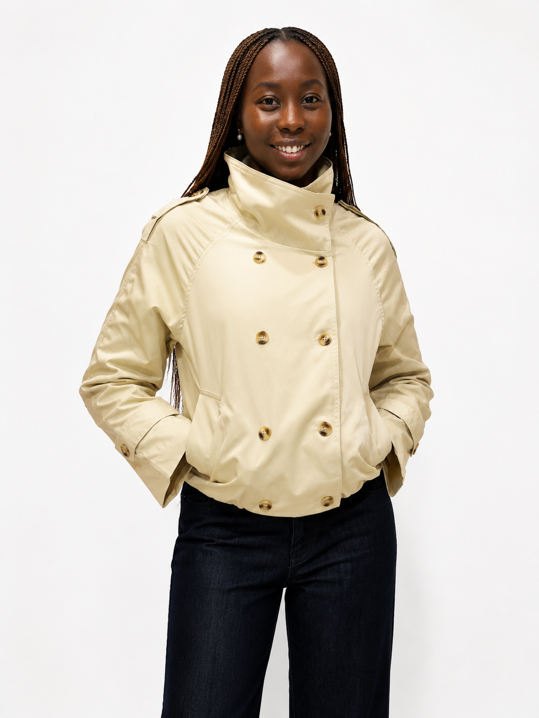 Light Beige Trench Bomber