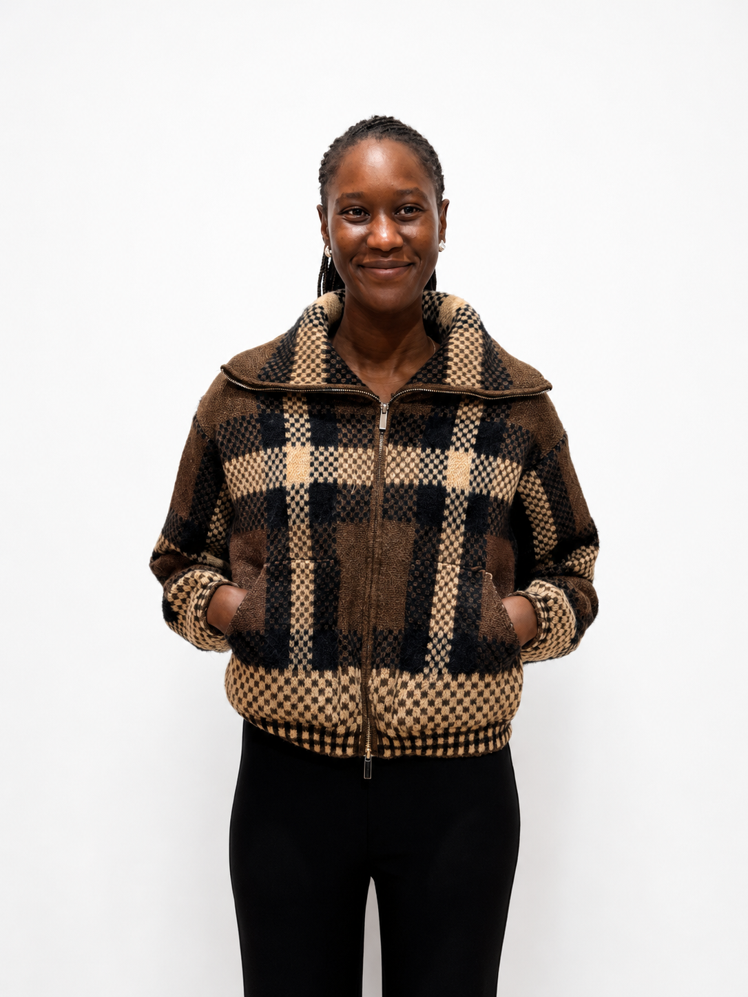 Chocolate Checkered Woolley Jacket
