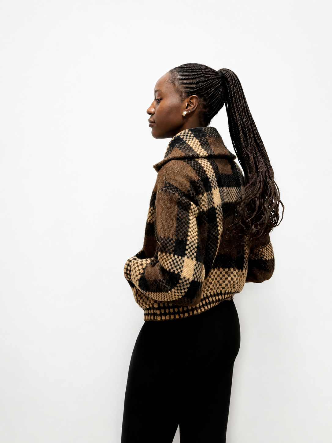 Chocolate Checkered Woolley Jacket