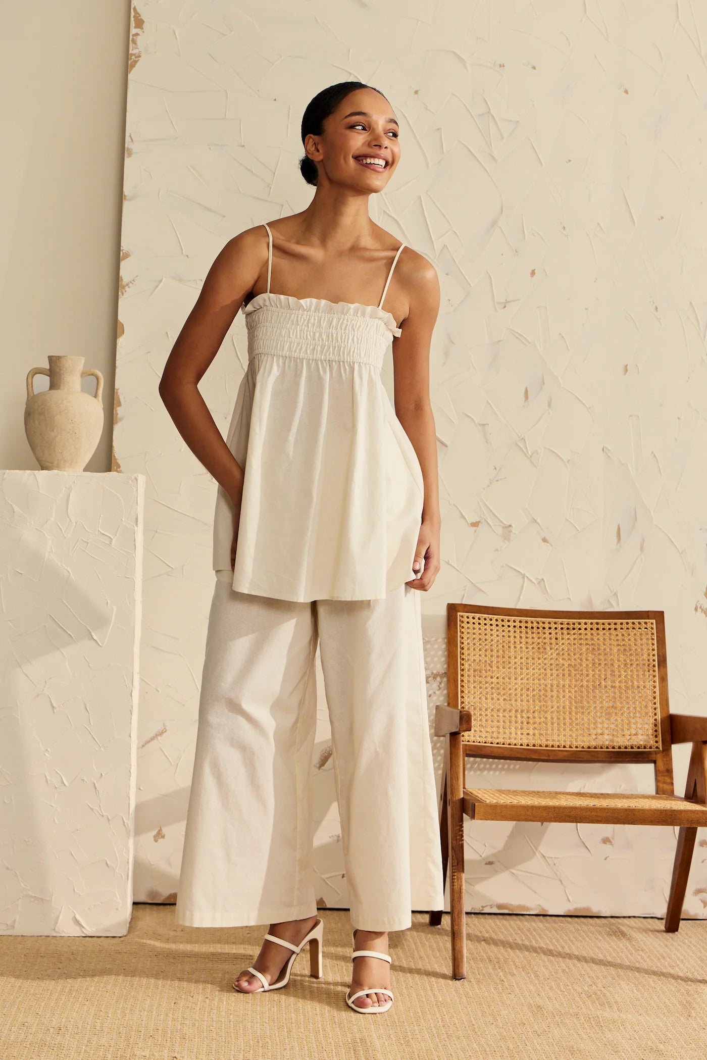 Ivory Cloud Pants Beige