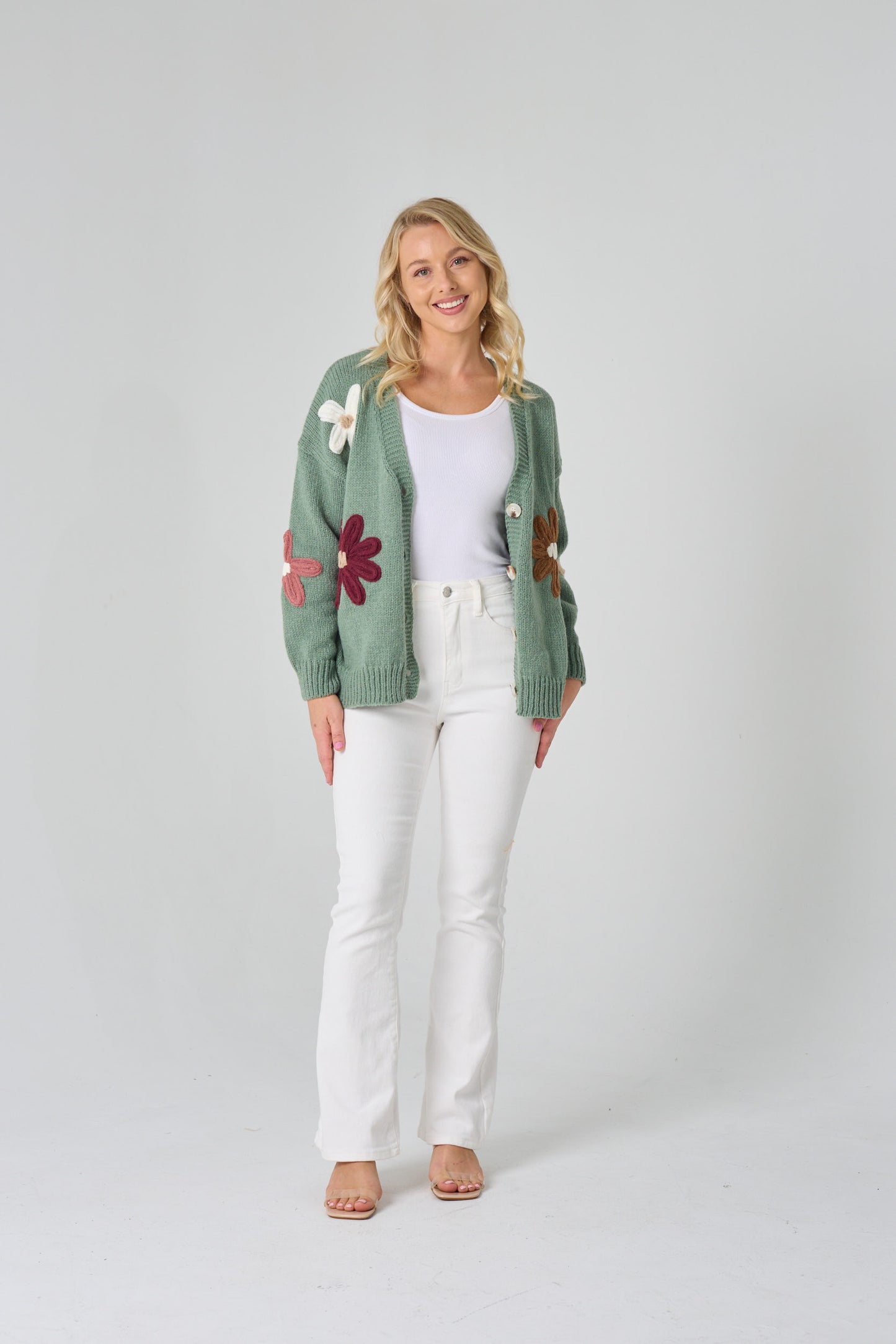 Chunky Flower Cardigan