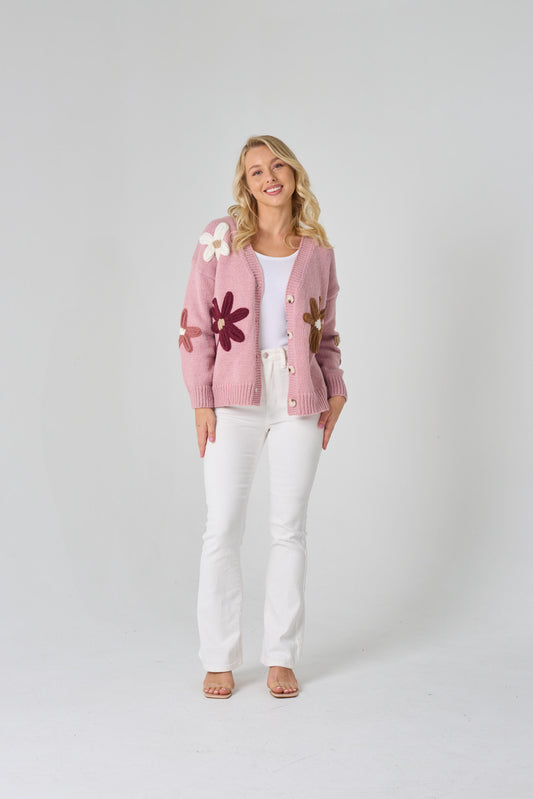 Chunky Flower Cardigan