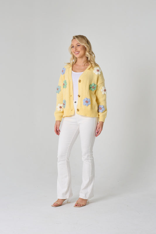 Chunky Flower Cardigan