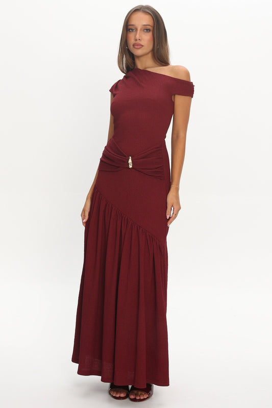 Valentina Wine Dress