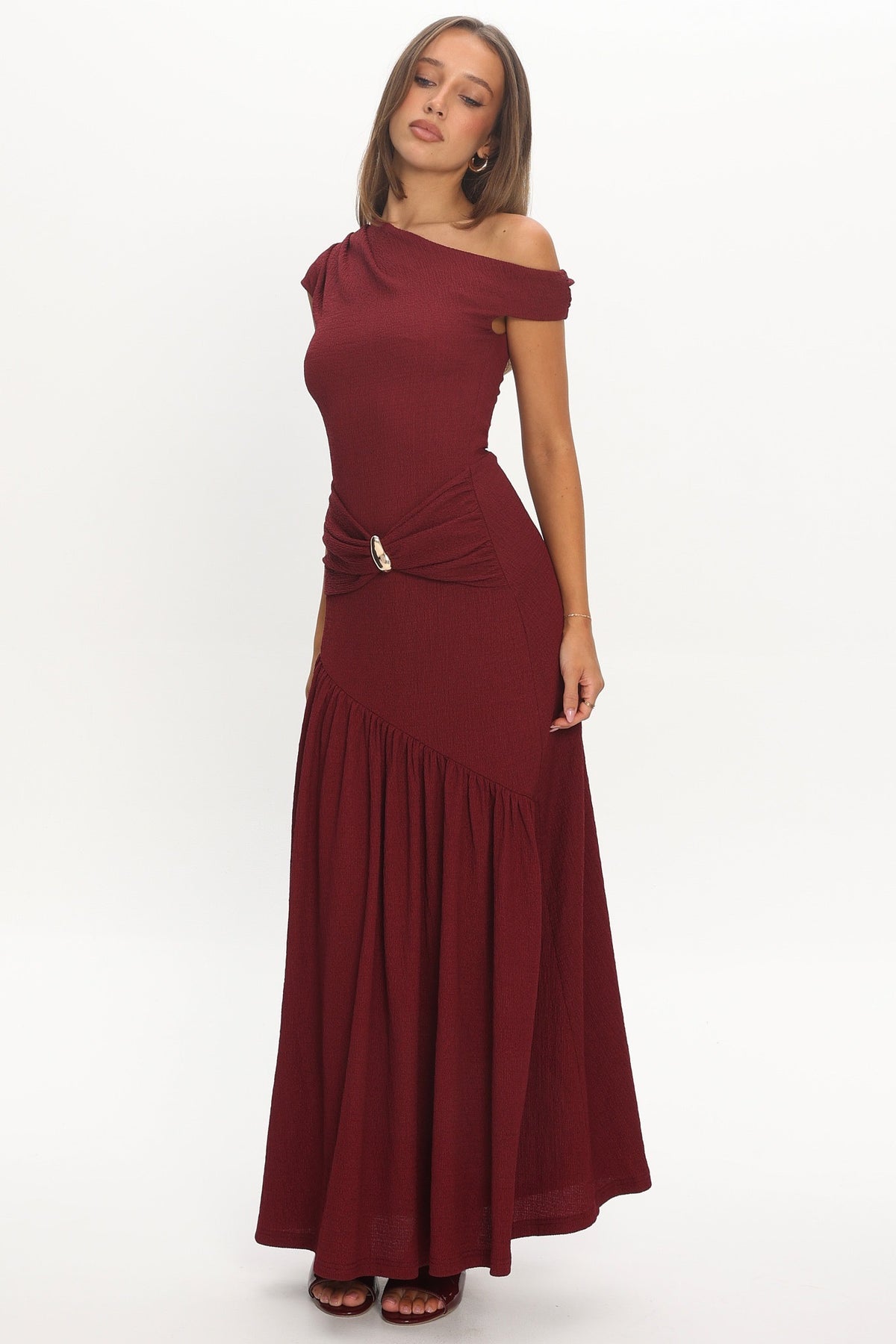 Valentina Wine Dress