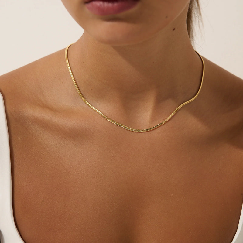 3mm Snake 18K Gold Plated Necklace