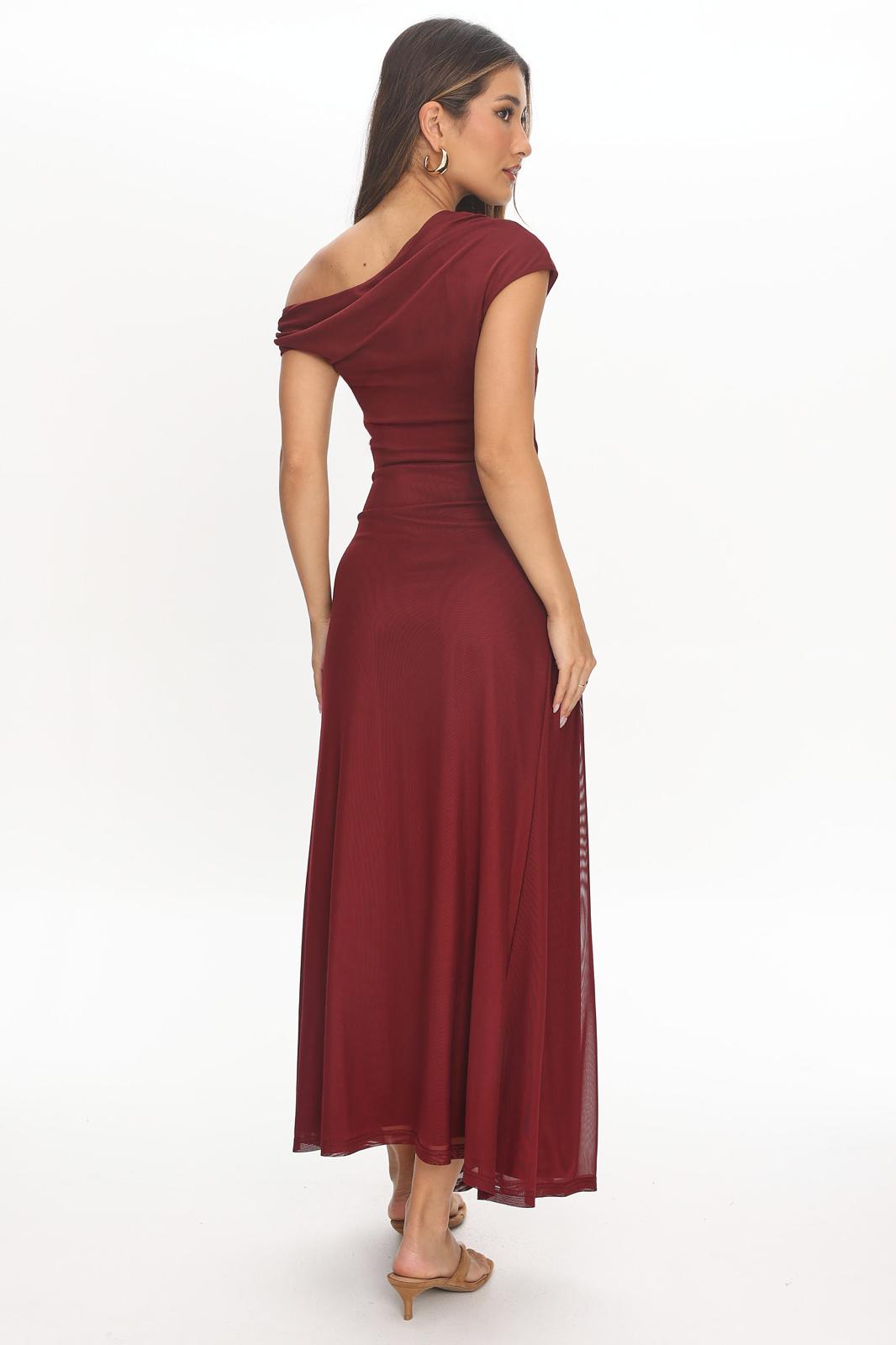 Valentina Wine Dress