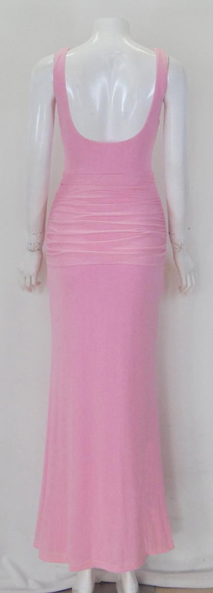 Blush Grace Draped Maxi Dress