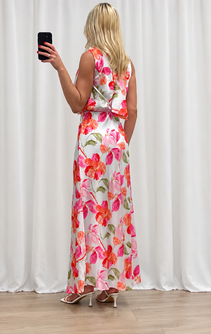 Floral High Neck Maxi Dress