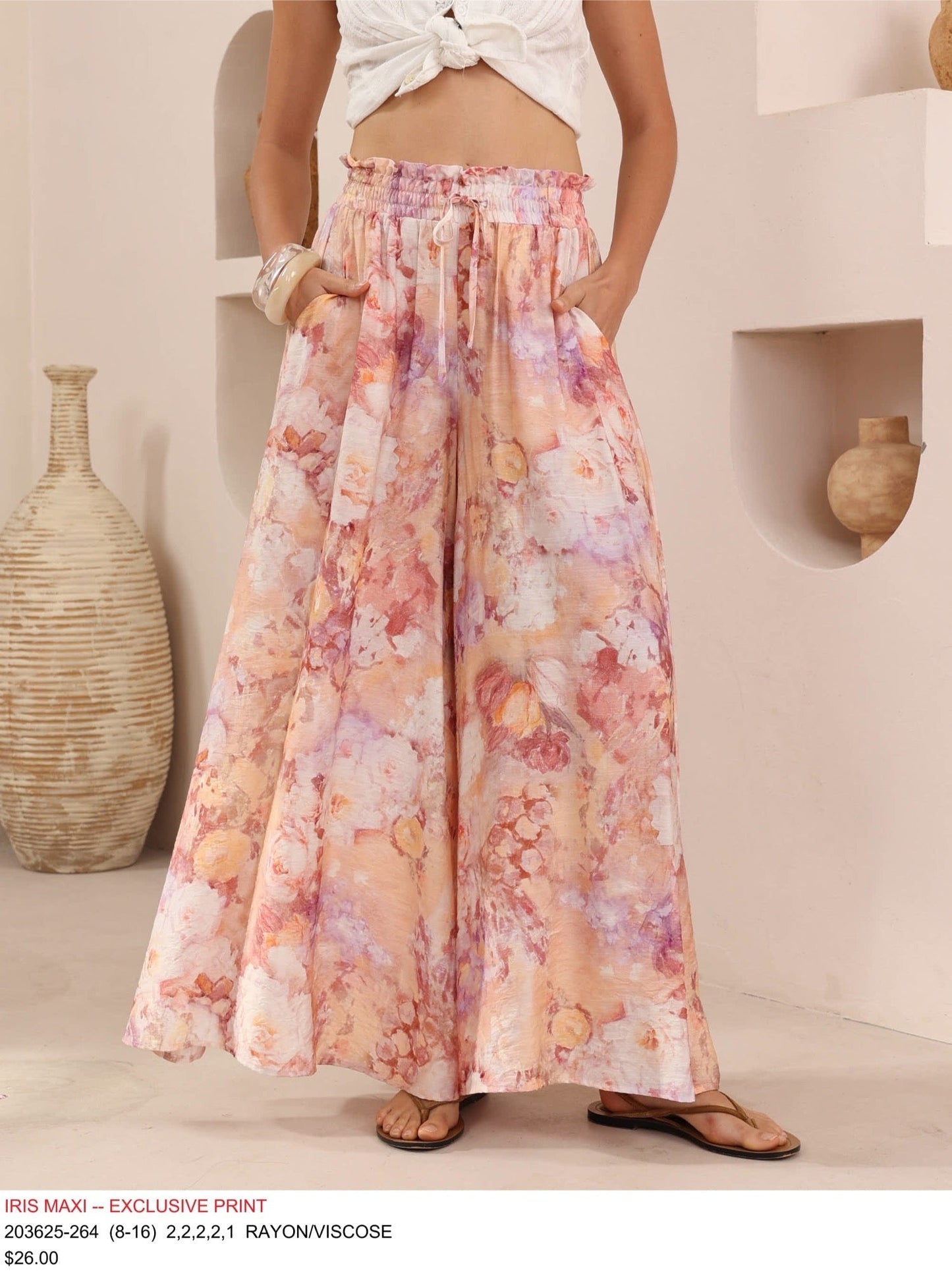 Pink watercolour pants