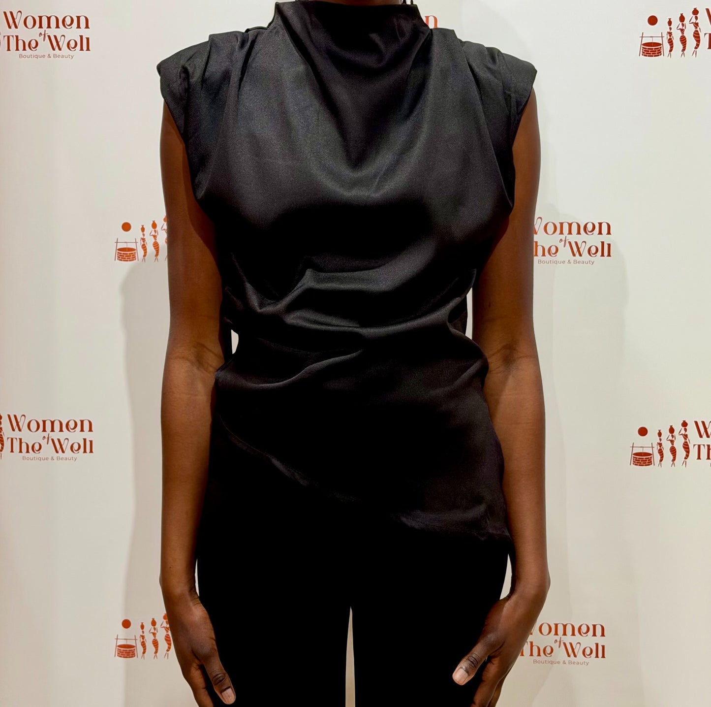 Midnight Drape Satin Top