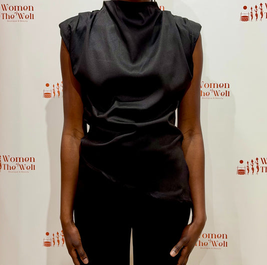 Midnight Drape Satin Top