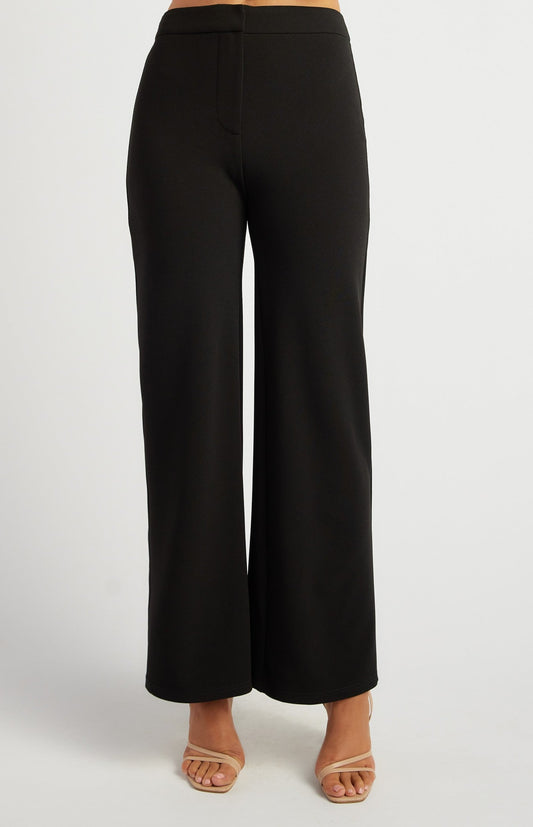 Stretch Jersey High Waisted Straight Leg Pants