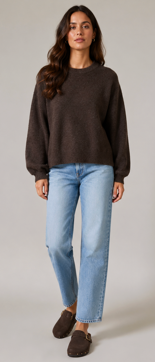Chocolate Wool Oversized Jumper