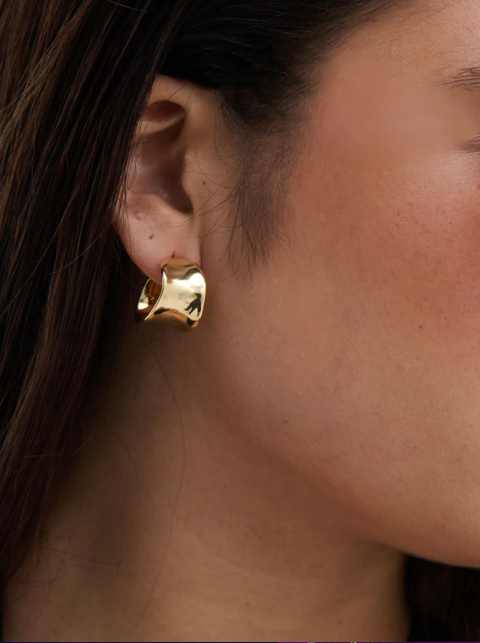 Gold Eddy Flat Hoops Plated earrings