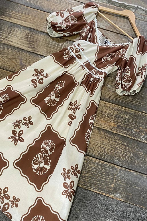 Brown Floral Dress