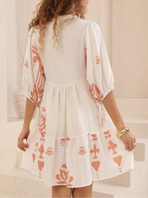Beige Babydoll Dress