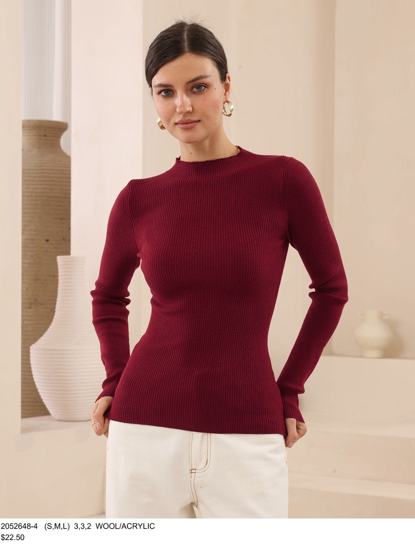 Wine Basic Long Sleeve