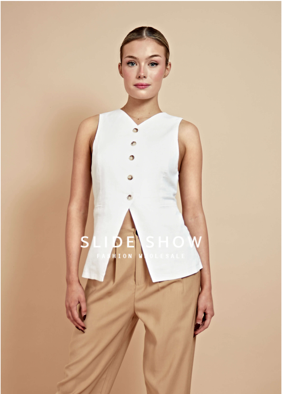 White Vest Ring Buckle