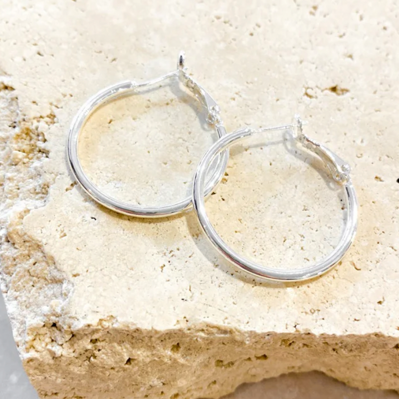 30mm Classic Sterling Silver Plated Hoops