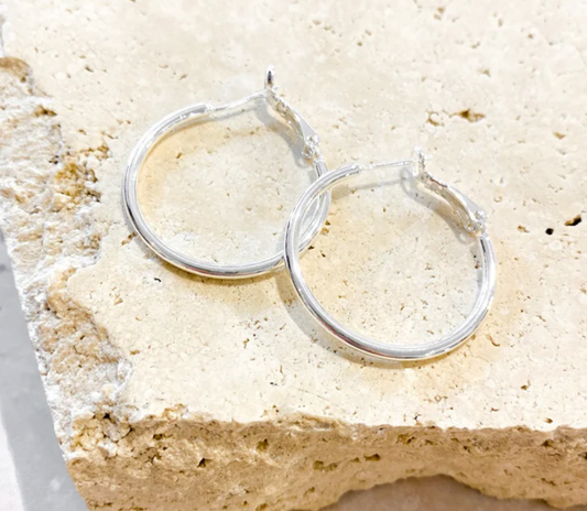 30mm Classic Sterling Silver Plated Hoops