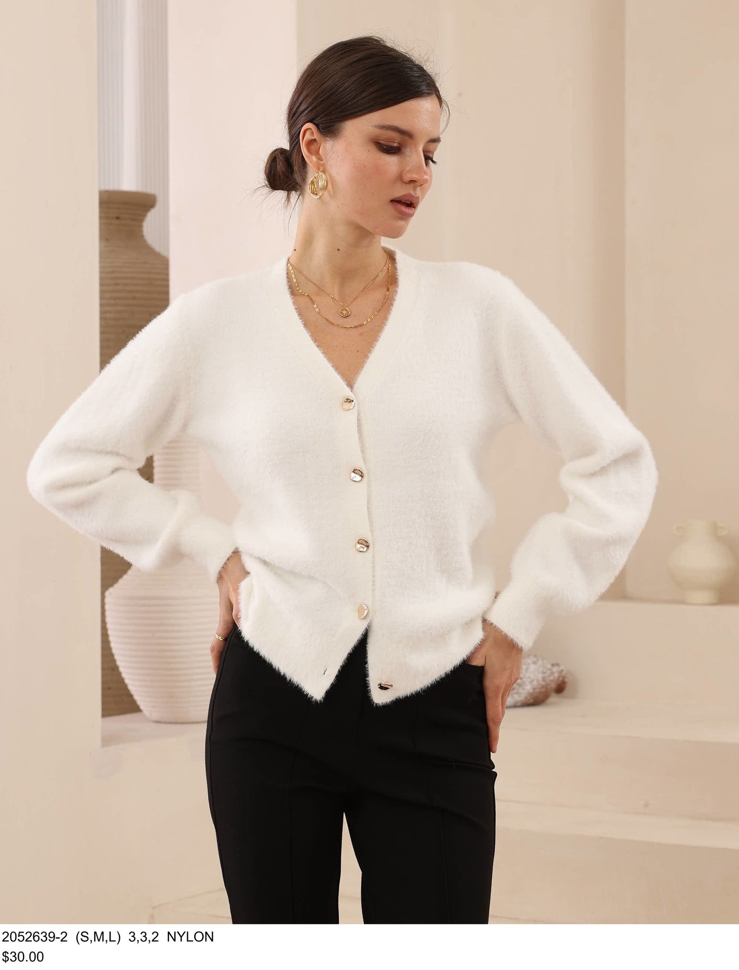 White Fluffy Cardigan