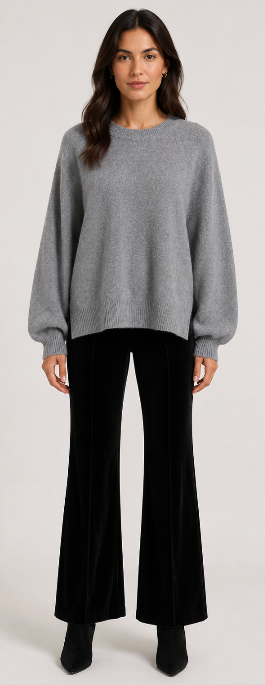 Marl Grey Wool Oversized Jumper