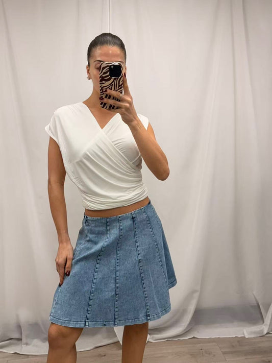 The Sienna Draped Wrap Top