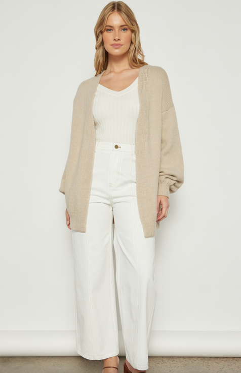 Oversized Bubble Sleeve Cardigan