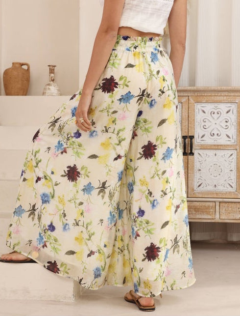 Floral watercolour pants