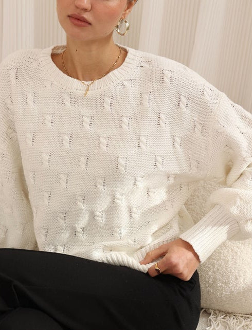 Cream Puffy Sleeve Jumper