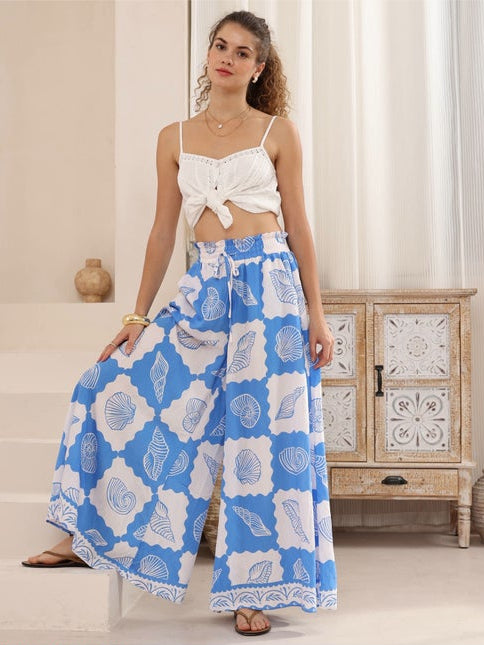 Blue seashell pants