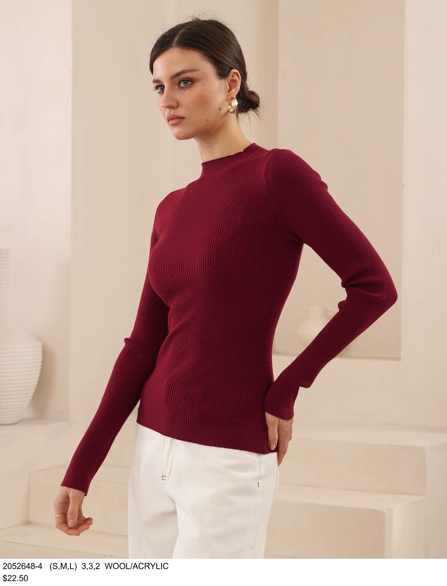 Wine Basic Long Sleeve