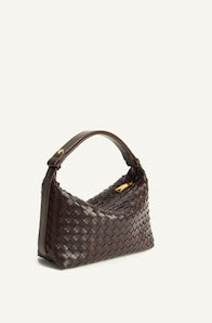 Woven Vegan Leather Adjustable Shoulder Bag